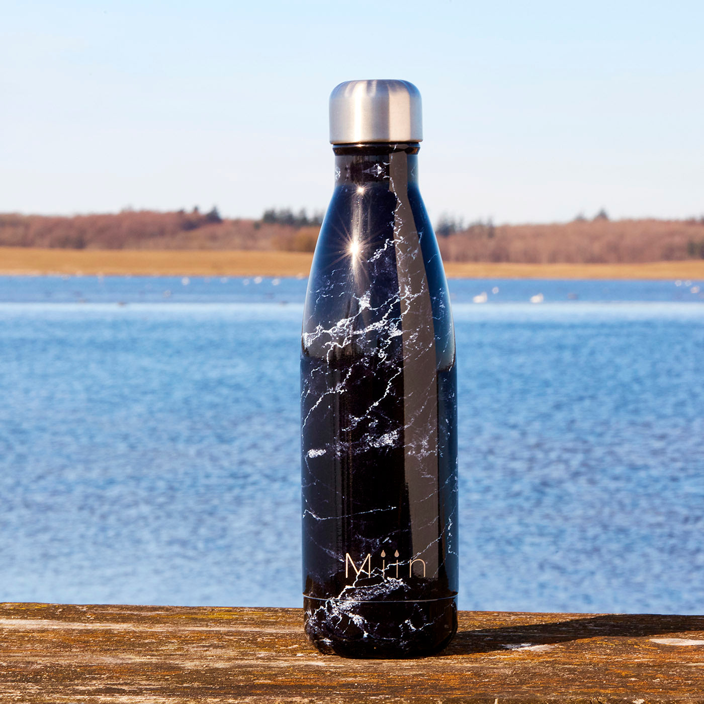 Miin Bottle© | Sort Marmor Vandflaske
